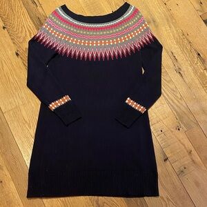 Eliza J Navy Multicolor Knit Dress
